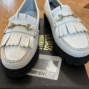 NWT G.H.Bass Originals White Weejuns Lianna Kiltie Lug Sole Loafer US 10
